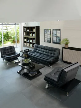 Индивидуальный простой современный офисный диван-кровать, раскладывающаяся приемная делового офиса на троих, комбинированный набор столов для приема гостей