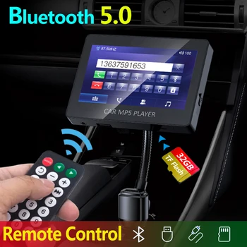 JINSERTA 4,3 дюймов Bluetooth 5,0 Автомобильный FM-передатчик MP5 Видео Аудио музыкальный Плеер Двойной USB AUX U Диск TF MP3 Play Пульт Дистанционного Управления