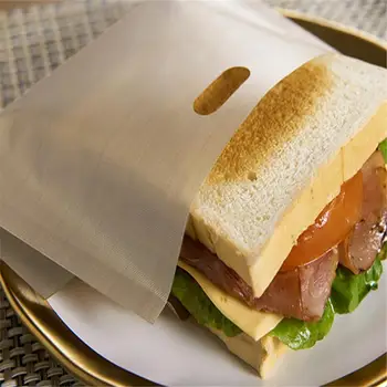 5 шт. Многоразовый пакет для тостера Антипригарный пакет для хлеба Пакеты для сэндвичей из стекловолокна С покрытием для тостов Инструменты для микроволнового нагрева кондитерских изделий из стекловолокна