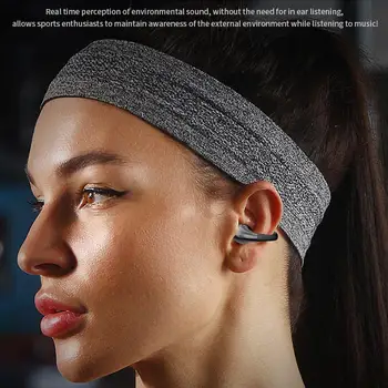 Наушники Bluetooth BT 5.3 с костной проводимостью, открытый зажим для ушей, Беспроводные наушники с панорамным звуком на 360 °, Спортивная клипса для ушей 2023