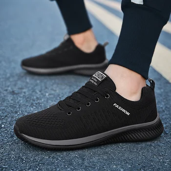 Мужская повседневная обувь из сетки WIENJEE 2022, Летние Дышащие Кроссовки, Удобная Легкая Обувь для ходьбы, Мужская Спортивная обувь для бега.