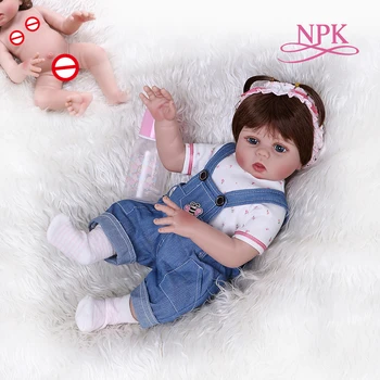 NPK 48 СМ кукла premie bebe reborn baby girl кукла всего тела мягкая силиконовая реалистичная мягкая кукла для купания игрушка Анатомически Правильная