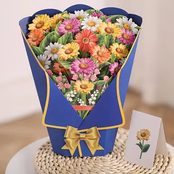 3D Всплывающие открытки на День матери, Подарки, Цветочный букет, Поздравительные открытки, Цветы для мамы, жены, День рождения, Сочувствие, Выздоравливай