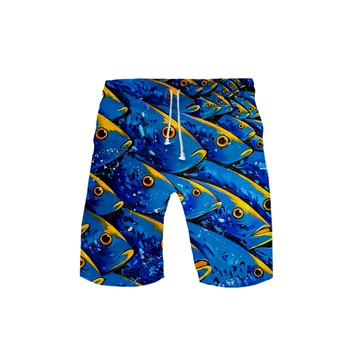 Новинка 2021 года, рыболовные быстросохнущие пляжные шорты с 3D принтом, повседневные мужские пляжные шорты-бермуды Masculinade, плавки-плавки
