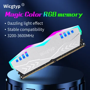 Wicgtyp 2ШТ Оперативная Память DDR4 Memory 16 ГБ 8 ГБ 3200 МГц Memoria DDR4 С радиатором Rainbow Light Ram Двухканальный ddr4 для настольных ПК