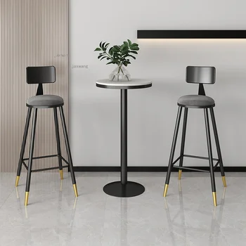Барные стулья из кованого железа в скандинавском стиле, Современная минималистичная Бытовая гостиная, барные стулья на высоких ножках, стойка регистрации, стол для кафе, стул