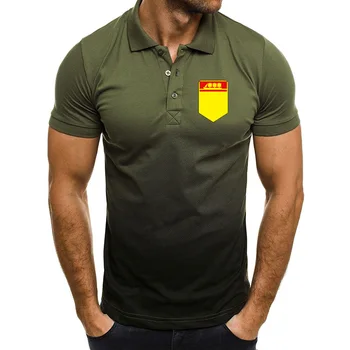 Летняя мужская рубашка-поло из высококачественного хлопка с коротким рукавом, модная повседневная рубашка-поло с градиентом