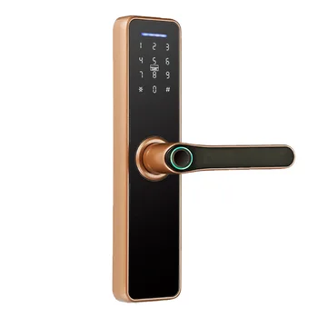 Биометрический Смарт-замок с ручкой по отпечатку пальца, пароль, Электронный Дверной замок, карта-ключ, домашняя безопасность