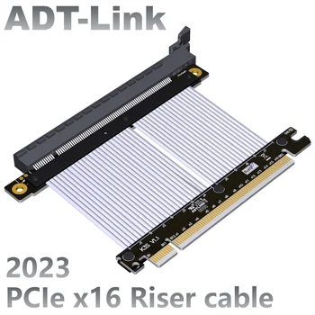 ADT-Link 2023 PCI-E 4.0 5.0 x16 Riser Cable Удлинитель Видеокарты x16 -x16 GPU Extender Cable Gen5 Для Вертикального Монтажа ATX