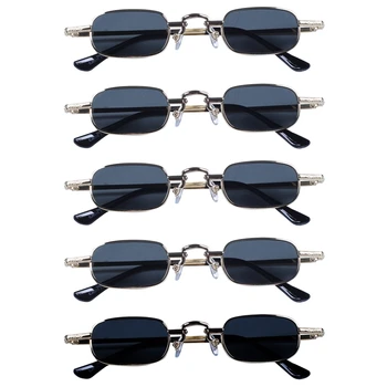 6-кратные ретро-панк-очки, прозрачные квадратные солнцезащитные очки, женские ретро-солнцезащитные очки, мужские Металлические оправы-Черный, серый и золотой