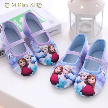 Детская обувь принцессы с героями мультфильмов, детские нескользящие домашние тапочки на мягкой подошве, танцевальная обувь для девочек раннего возраста в детском саду
