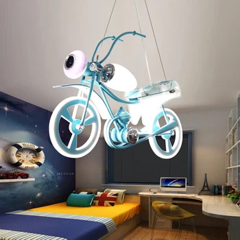 Современные акриловые подвесные светильники для мотоциклов, Детская комната, Декор спальни для мальчиков, Подвесные светильники, Скандинавские креативные светодиодные люстры Новизны