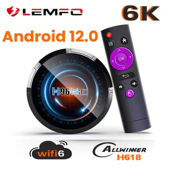 LEMFO H96 MAX Android Tv Box Android 12 4 ГБ 64 ГБ Плеер Домашний 4K 6K H618 Поддержка Wifi6 BT5.0 Смарт-Мини-телеприставка 2023