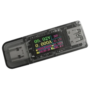 -Тестер цветного экрана USB UT 5A 0,96-Дюймовый IPS-Вольтметр, Измеряющий мощность, Протокол быстрой зарядки QC2.0/3.0, Тестер Зарядного устройства