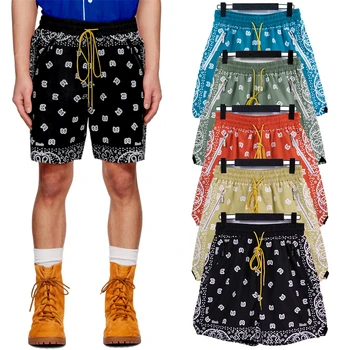 НОВЫЕ модные шорты Rhude с принтом Кешью, мужские, женские, 1: 1, высококачественные сетчатые непромокаемые бриджи