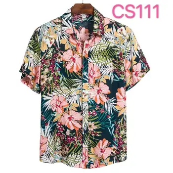 Рубашки с цветочным рисунком для мужчин, 3d принт для мужчин, Гавайская тропическая рубашка, пляжные модные топы с коротким рукавом, футболка, домашняя блузка Camisa