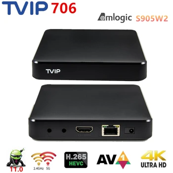 2023 НОВЫЙ Tvip706 TV Box 4K Android 11,0 Amlogic S905W2 2 ГБ 8 ГБ 2,4/5G WIFI H2.65 Smart BT телеприставка PK tvip 705 Медиаплеер