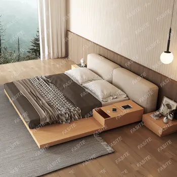 Большая кровать Юцзифэн японская простая короткая кровать татами с мягким наклоном большая семейная простая двуспальная кровать, расширенная на 2 метра