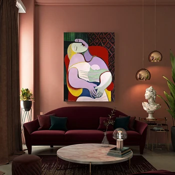 Женщина Пикассо, абстрактная живопись, Художественная выставка, Печать плакатов на холсте, настенное искусство для гостиной, Поп-арт, украшение дома