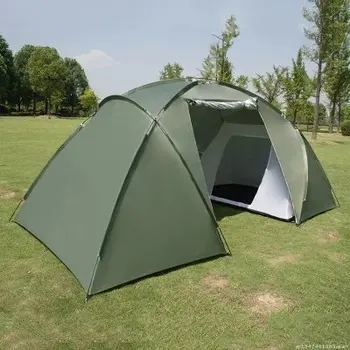 Двухслойная водонепроницаемая палатка для кемпинга на 4-6 человек, Две спальни, Большая палатка для пеших прогулок, Семейная вечеринка, Путешествия, Рыбалка, 3 цвета