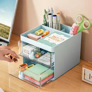 Современный выдвижной мини-ящик для хранения на рабочем столе, многофункциональный ящик для хранения, настольный органайзер для макияжа для спальни