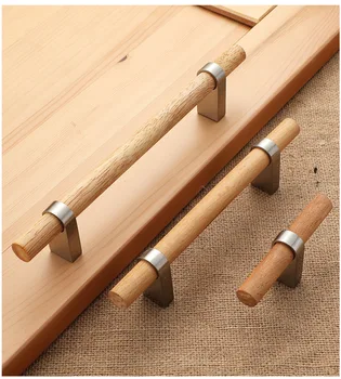 Ручка для кухни в скандинавском стиле из массива дерева, ручки для шкафов из цинкового сплава, мебель для шкафа, комод, Выдвижной ящик, Мебельная фурнитура для шкафа