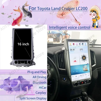 Android-радиоприемник с экраном Qualcomm Tesla для Toyota Land Cruiser LC200 2016 2017 2018 2019 Головное устройство для стереозаписи GPS Navi