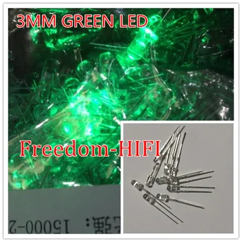 500 шт./ЛОТ 3 мм зеленый светодиодный светоизлучающий диод Бесплатная доставка F3MM СВЕТОДИОДНЫЕ ДИОДЫ ЗЕЛЕНЫЙ 520-570NM 2.0-3.6V 20MA