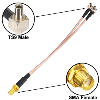 110 шт./лот Адаптер SMA - TS9 SMA Женский на Y тип 2 штекерный разъем TS9 разветвитель кабеля RG316 15 см