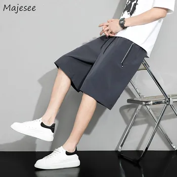 Мужские повседневные шорты однотонного дизайна Для подростков, универсальные дышащие летние Стильные красивые популярные брюки в стиле хип-хоп