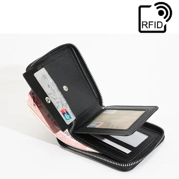 Мужской мини-кошелек, короткий кошелек, Антимагнитный держатель для карт, мужской короткий кошелек, RFID-противоугонный нулевой кошелек, мужской модный кошелек для мужчин