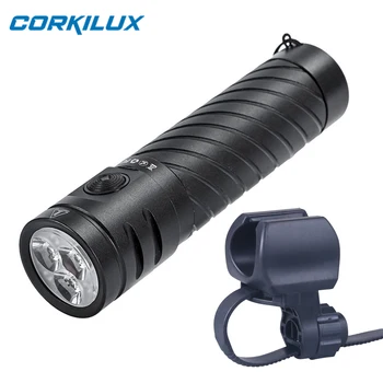 CORKILUX 21700 EDC Светодиодный фонарик Type-C, заряжающийся через USB, Мощный фонарь, Фонарь для кемпинга, Велосипедный фонарь с креплением для велосипеда