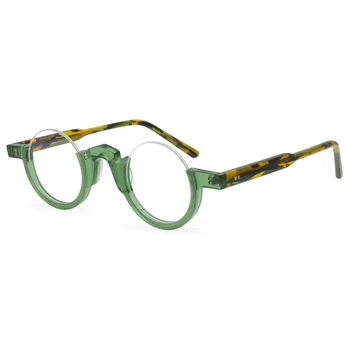 Нишевый дизайнерский бренд оптическая оправа для очков от близорукости, индивидуальность, ретро мужские женские очки в полукадровой оправе, Ацетат, уникальные очки