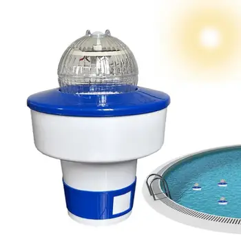 Солнечные плавающие светильники для бассейна RGB, 7 Изменяющих цвет плавающих светильников для бассейна с дозатором для бассейна, водонепроницаемые, работающие на солнечных батареях