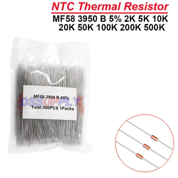 100ШТ Терморезисторный датчик NTC MF58 3950 B 5% 1K 2K 5K 10K 20K 50K 100K 200K 500K 1 М Ом