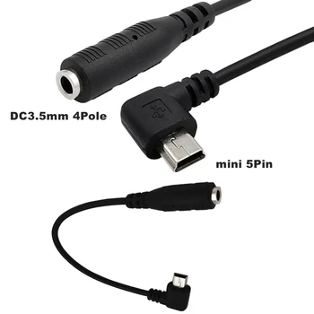 90-градусный изгиб кабеля аудиоадаптера от mini USB до 3.5 мм v3 mini 5P до 3.5 мм кабель для преобразования гарнитуры для мобильного телефона 0,15 М
