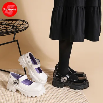 Женская обувь в стиле Лолиты, японская обувь Мэри Джейн, женская винтажная студенческая форма для девочек, обувь на платформе и высоком каблуке, косплей, большие размеры