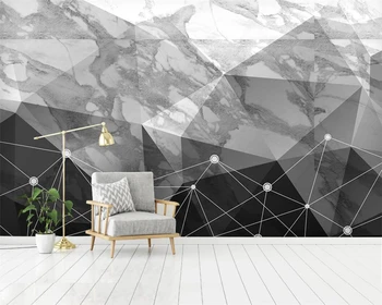beibehang Пользовательские современные минималистичные черно-белые абстрактные геометрические линии диван фон обои обои домашний декор