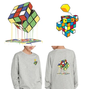 Индивидуальность Кубик Рубика Железные нашивки на футболке 