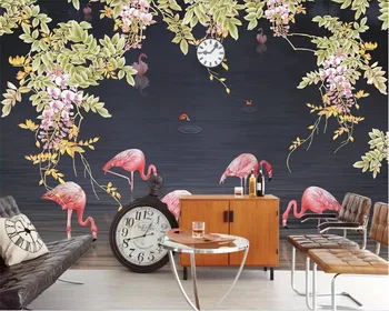 beibehang обои для детской комнаты фреска 3dCustom наклейка на стену тропическое растение попугай фламинго фон стены 3d фреска обои