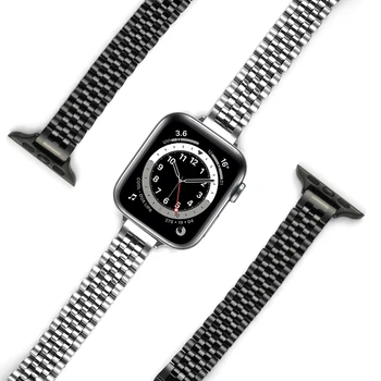 корреа для iwatch se apple watch 6 5 4 40 мм 44 мм 3 38 мм 42 мм ремешок тонкий деловой женский ремешок из нержавеющей стали с петлей для Apple watch