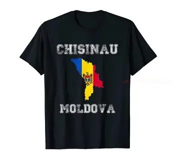 100% Хлопок, Кишинев, Молдова, Винтажная футболка с изображением флага Молдовы, Дизайн карты, Мужские, женские футболки унисекс, Размер S-6XL