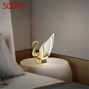 SOURA Nordic Creative Swan Настольная лампа LED Настольная лампа для дома Гостиной спальни Прикроватной Тумбочки