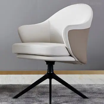 Итальянский Легкий Роскошный Обеденный стул, Современный Простой Вращающийся Домашний стул со спинкой, Дизайнерское Креативное кресло с кожаным ремнем