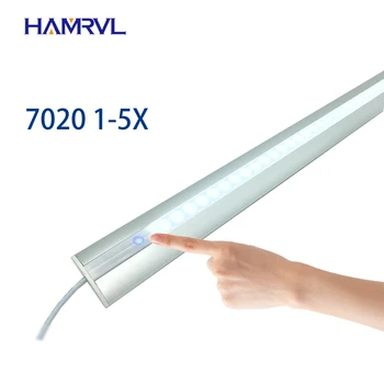 HAMRVL сенсорный выключатель управления 1-5 шт 0,5 м 7020 жесткая полоса с регулируемой яркостью под шкафом, освещение кухни, светодиодная лампа DC12V