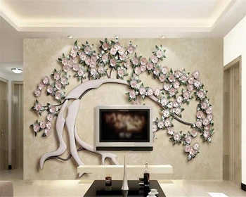 beibehang новые Пользовательские обои 3D кованое железо цветок дерево современный минималистичный 3D гостиная ТВ фон обои домашний декор