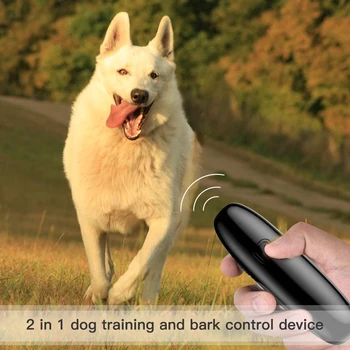 Устройство для защиты от собачьего лая Без шума, Отпугиватель собак, Ультразвуковые устройства для отпугивания собачьего лая, Обучающие 2 режима, Диапазон управления 5 М, 16,5 футов