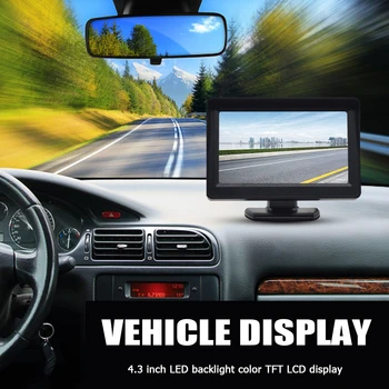 Автомобильные мониторы Безопасная парковка задним ходом Автомобильный монитор с HD-экраном 12LED Цветной ЖК-дисплей Монитор 5 дюймов для автомобиля RV для автоаксессуаров