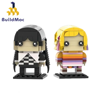 BuildMOC Wednesday И Комплект Энид Брикхедз Из Фильма Аддамс Building Block Toy Figure Drama Things Model brick Подарок на Хэллоуин