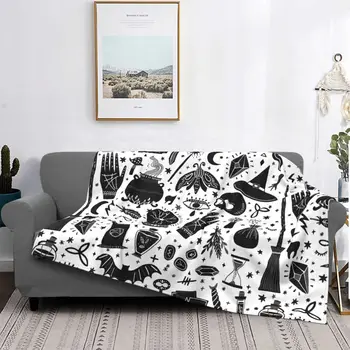 Одеяла с рисунком волшебной ведьмы, коралловый флис, Плюшевые Летние портативные мягкие одеяла для постельных принадлежностей, покрывало для дивана